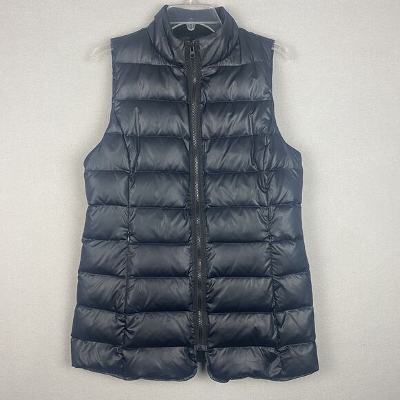 Roots Canada Women’s Medium Black Down Feather Full Zip Puffer Vest Warm Jacket - Picture 1 of 8